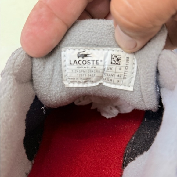Lacoste Kids Light Gray Sneakers with Green Logo - Picture 8 of 9